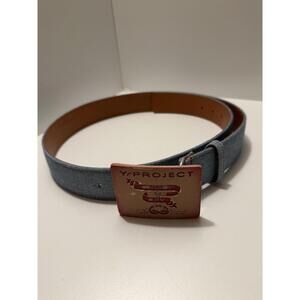 Y Project Denim And Leather Belt Metal Buckle One Size Fits Most Unisex